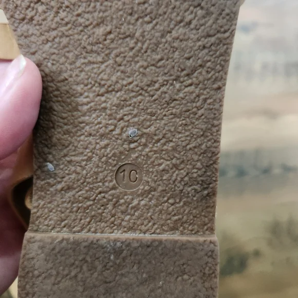 Madewell Boardwalk Boho Earthy Buckle Leather‎ Tan Strappy Sandals Preppy Mom 10 - Picture 6 of 6